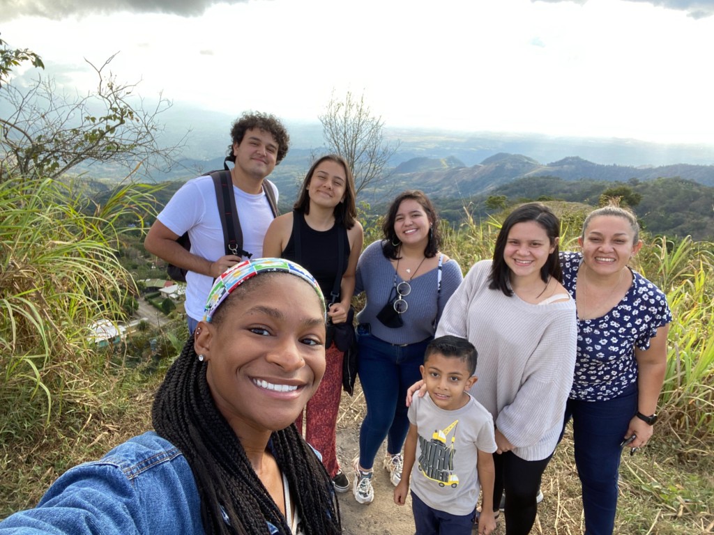 Young and her host family in Costa Rica