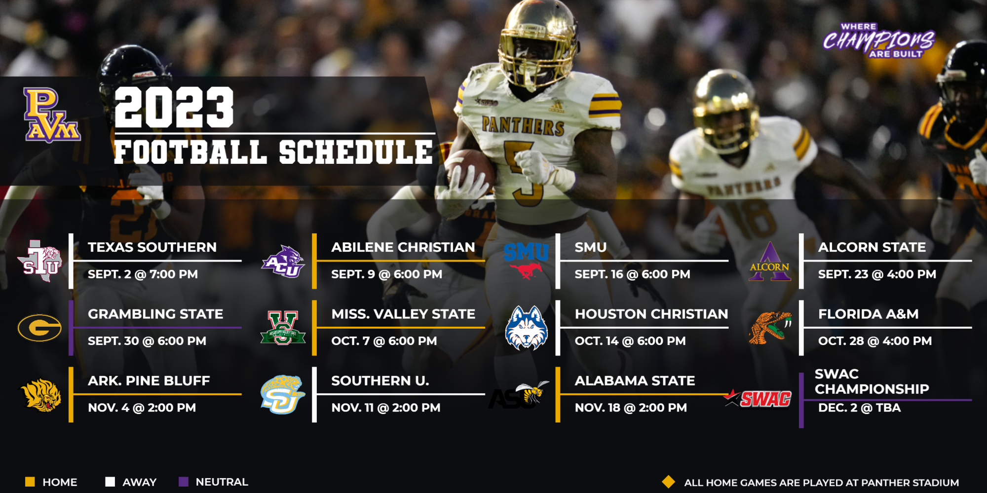 PVAMU Panther Football announces kickoff times for upcoming 2023