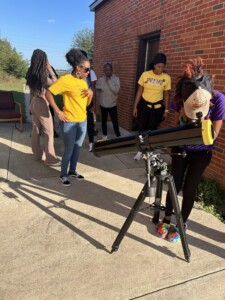 Dr. Miller and her students at the Prairie View Solar Observatory