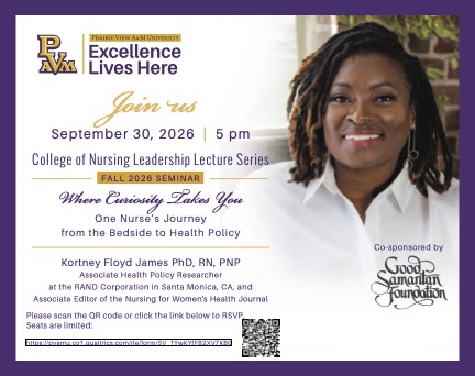 college of nursing leadership lecture flyer